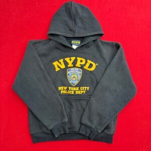 VTG STYLE NYPD New York City Police Department Hoodie Men Navy Blue  Graphic S
